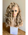 Synthetic lace front wig Wavy blond long hair