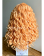 Synthetic lace front wig Wavy Long hair Baby Orange