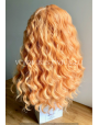 Synthetic lace front wig Wavy Long hair Baby Orange