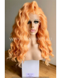 Synthetic lace front wig Wavy Long hair Baby Orange