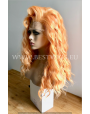 Synthetic lace front wig Wavy Long hair Baby Orange