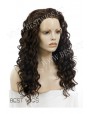 Synthetic lace front wig Curly brown long hair