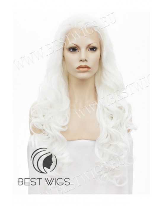 Synthetic lace front wig Wavy blond long hair