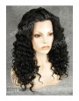 Synthetic lace front wig Curly brown long hair
