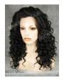 Synthetic lace front wig Curly brown long hair