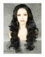 Synthetic lace front wig Wavy brown long hair