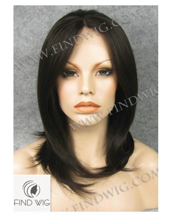 Synthetic lase front wig Stright brown medium hair