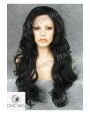 Synthetic lace front wig Curly black long hair