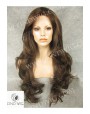 Synthetic lace front wig Wavy chestnut colored long hair