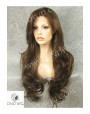 Synthetic lace front wig Wavy chestnut colored long hair