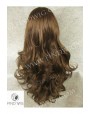 Synthetic lace front wig Wavy chestnut colored long hair