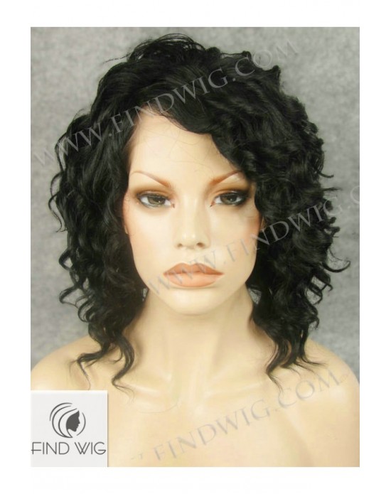 Synthetic lace front wig Wavy brown long hair