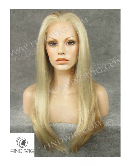 Synthetic lace front wig Stright blond long hair