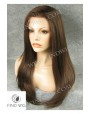Synthetic lace front wig Stright chestnut long hair