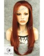 Synthetic lace front wig Stright red long hair