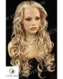 Synthetic lace front wig Wavy blond mixed long hair
