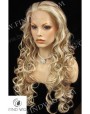 Synthetic lace front wig Wavy blond mixed long hair