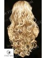 Synthetic lace front wig Wavy blond mixed long hair