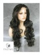 Synthetic lace front wig Wavy brown long hair