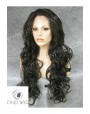 Synthetic lace front wig Wavy brown long hair