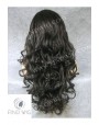 Synthetic lace front wig Wavy brown long hair