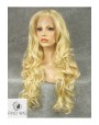 Synthetic lace front wig Wavy blond long hair