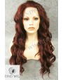 Synthetic lace front wig Wavy chestnut colored long hair