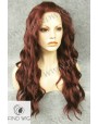 Synthetic lace front wig Wavy chestnut colored long hair