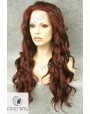 Synthetic lace front wig Wavy chestnut colored long hair