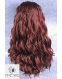 Synthetic lace front wig Wavy red long hair