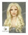Synthetic lace front wig Wavy blond long hair