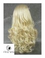 Synthetic lace front wig Wavy blond long hair
