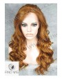 Synthetic lace front wig Wavy red long hair