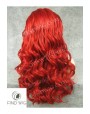 Synthetic lace front wig Wavy red long hair