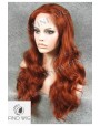 Synthetic lace front wig Wavy red long hair