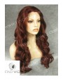 Synthetic lace front wig Wavy red long hair
