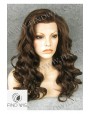 Synthetic lace front wig Wavy chestnut colored long hair