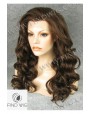 Synthetic lace front wig Wavy chestnut colored long hair