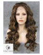 Synthetic lace front wig Wavy chestnut colored long hair