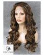 Synthetic lace front wig Wavy chestnut colored long hair