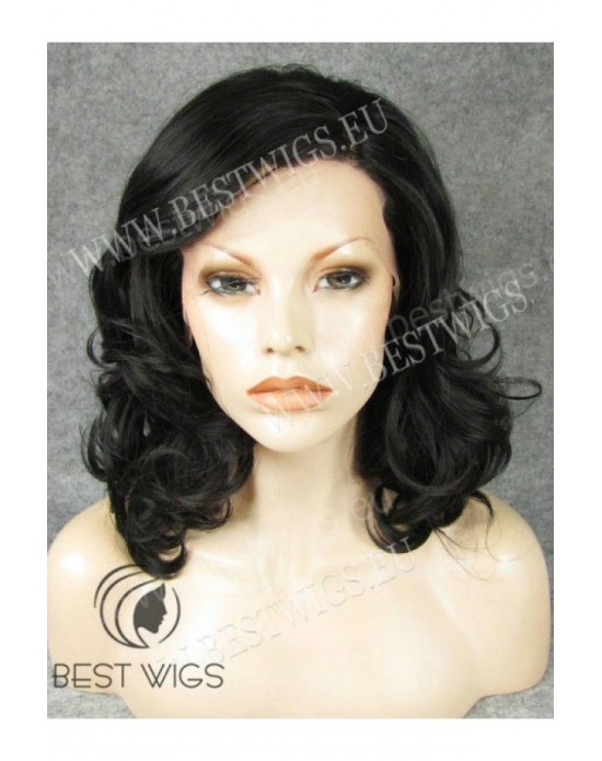 Synthetic lase front wig Wavy brown medium hair