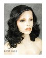 Synthetic lase front wig Wavy brown medium hair