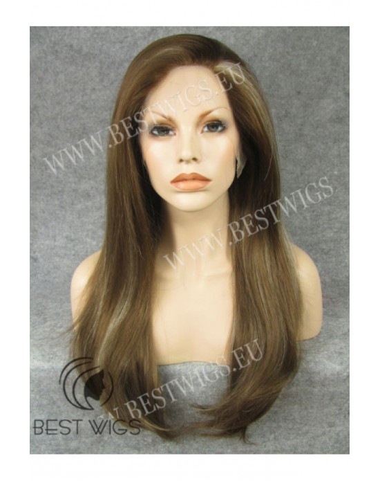 Synthetic lace front wig Stright chestnut long  hair