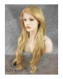 Synthetic lace front wig Wavy blond long hair