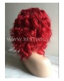 Synthetic lace front wig Wavy red medium hair