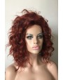 Synthetic lace front wig Wavy red medium hair
