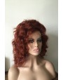 Synthetic lace front wig Wavy red medium hair