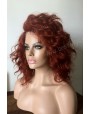 Synthetic lace front wig Wavy red medium hair