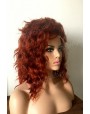 Synthetic lace front wig Wavy red medium hair
