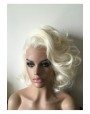 Synthetic lace front wig Wavy blond medium hair